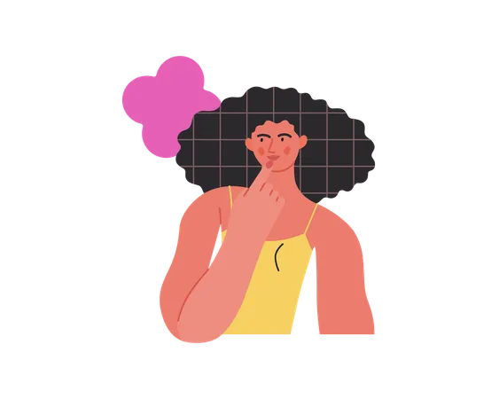 Woman thinking about something  Illustration