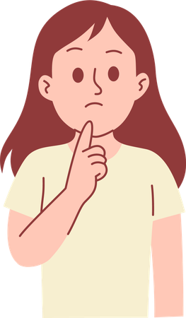 Woman Thinking Illustration  Illustration