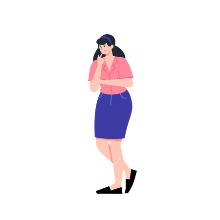 Woman Thinking  Illustration