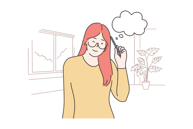 Woman thinking  Illustration