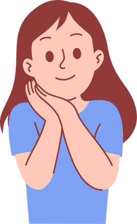 Woman Thinking Or Wondering  Illustration