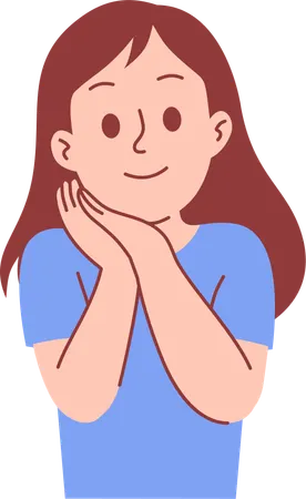 Woman Thinking Or Wondering  Illustration