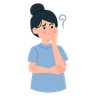 illustration for girl thinking something