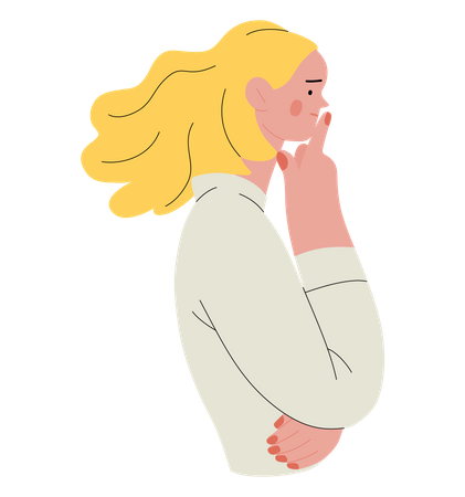 Woman thinking something  Illustration