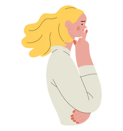 Woman thinking something  Illustration