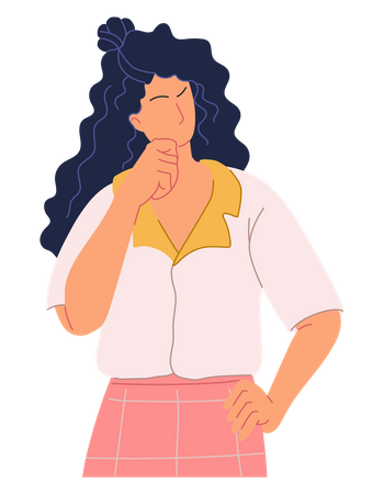 Woman thinking something  Illustration