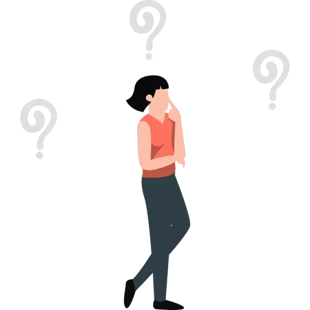 Woman thinking something  Illustration