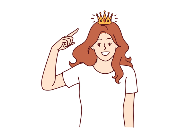 Woman thinks herself as princess  Illustration