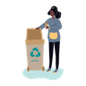 illustration for throwing garbage