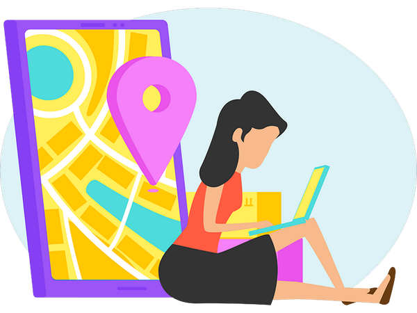 Woman Tracking Product  Illustration