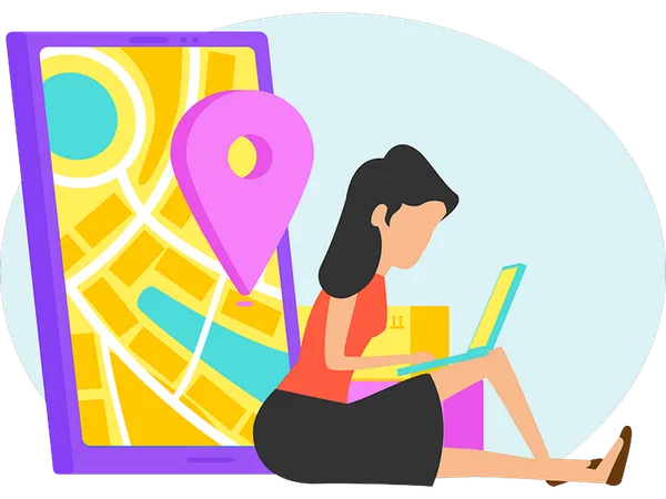 Woman Tracking Product  Illustration