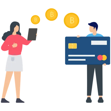 Woman Transfer Money Using Banking App  Illustration