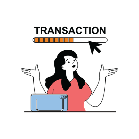 Woman transferring online money  Illustration