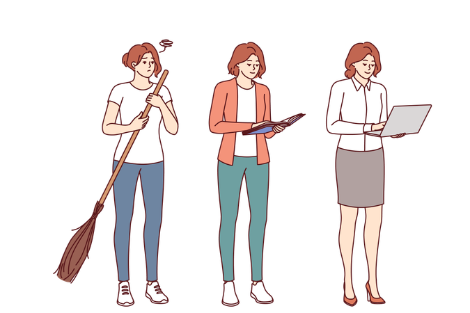 Woman transformation  Illustration