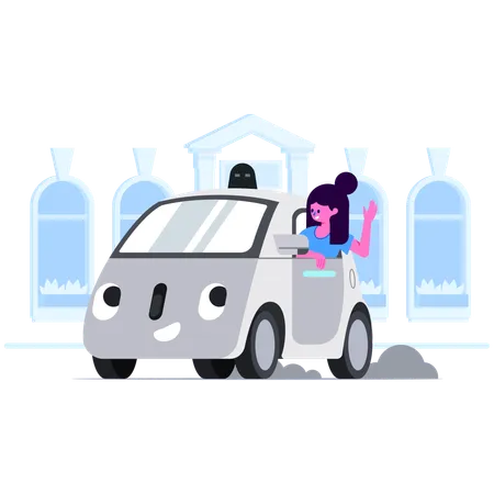 An Illustration Representing A Taxi Cab Indicating Transportation Services Or Travel イラスト