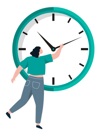 Woman trying to delay deadline  Illustration