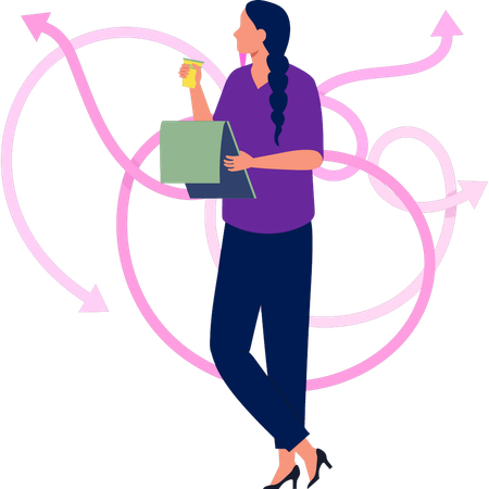 Woman trying to solve problem  Illustration