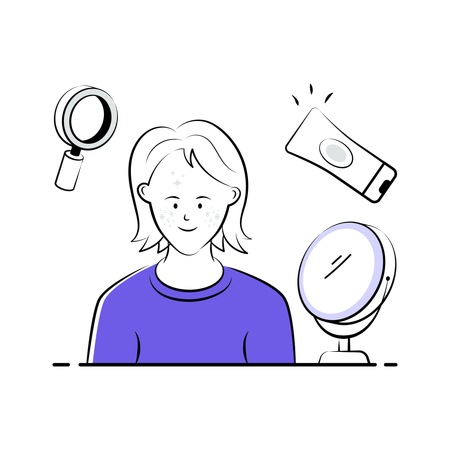 Woman undergoes Acne Treatment  Illustration