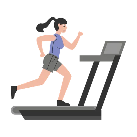 Woman use treadmill  Illustration