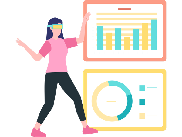 Woman using ai dashboard  Illustration