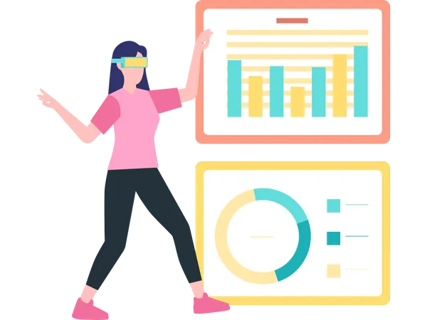 Woman using ai dashboard  Illustration