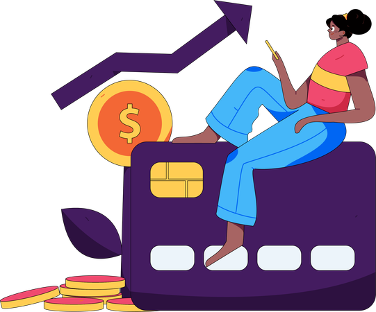 Woman using card payment  Illustration