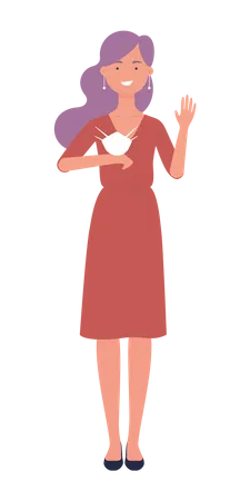 Woman Using Face Mask  Illustration