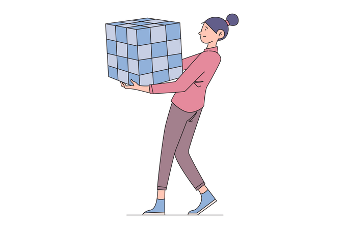 Woman Using Metaverse Platform  Illustration
