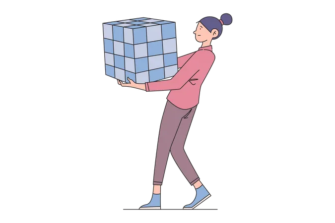 Woman Using Metaverse Platform  Illustration