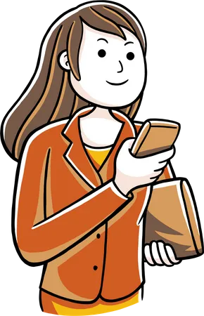 Woman using mobile  Illustration