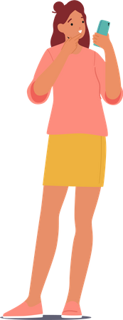 Woman using mobile phone  Illustration