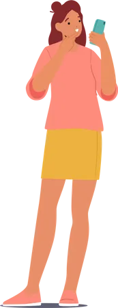 Woman using mobile phone  Illustration