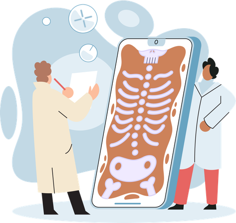 Woman using online medical service mobile app  Illustration