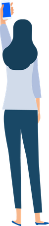 Woman Using Phone  Illustration