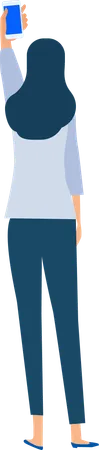 Woman Using Phone  Illustration