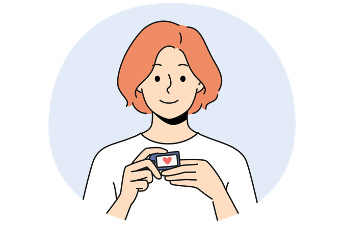 Woman using pulse oximeter checking saturation  Illustration