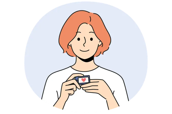 Woman using pulse oximeter checking saturation  Illustration