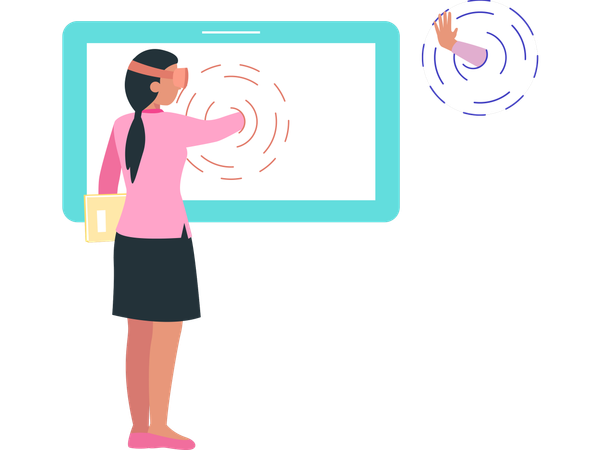 Woman using smart interface  Illustration