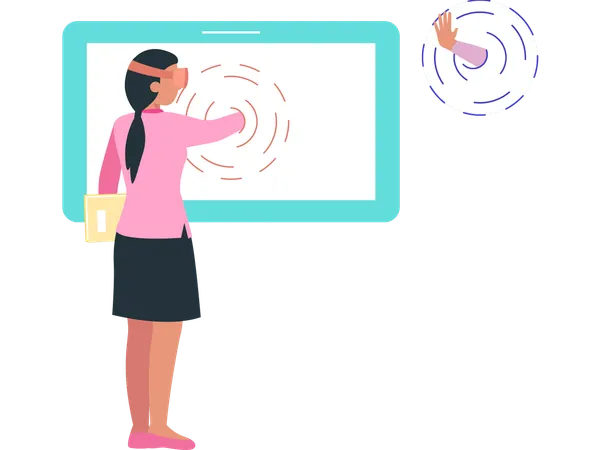 Woman using smart interface  Illustration