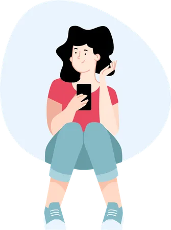 Woman using smartphone  Illustration