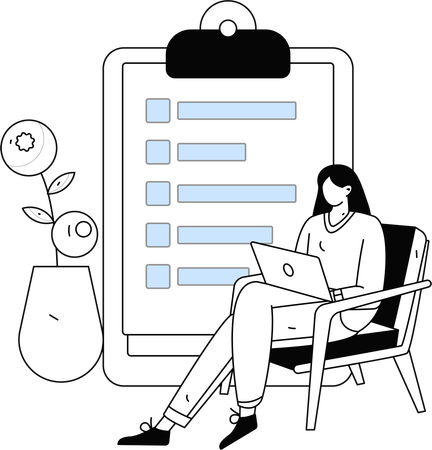 Woman using survey techniques  Illustration