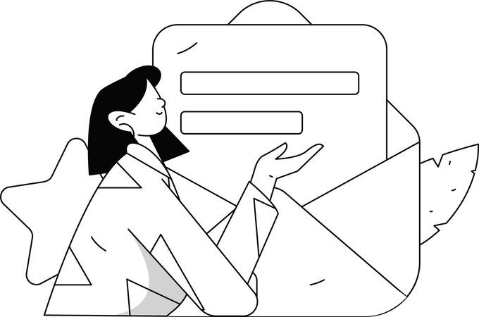 Woman using survey techniques  Illustration