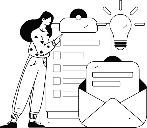 Woman using survey techniques  Illustration