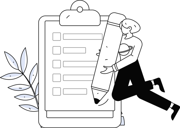 Woman using survey techniques  Illustration