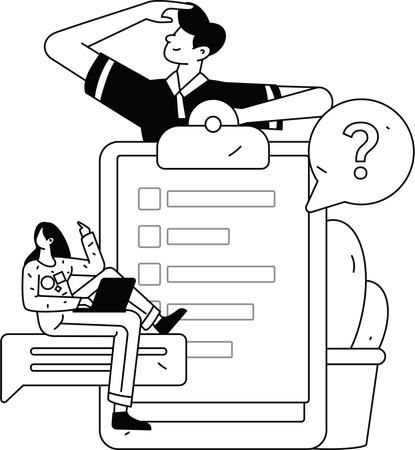 Woman using survey techniques  Illustration