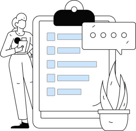 Woman using survey techniques  Illustration