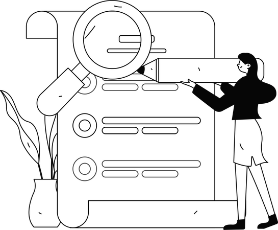 Woman using survey techniques  Illustration