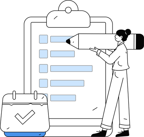 Woman using survey techniques  Illustration