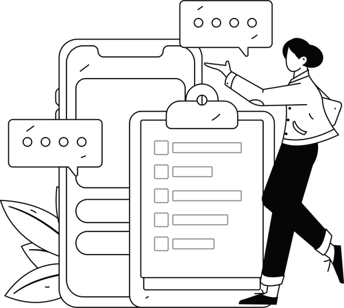 Woman using survey techniques  Illustration