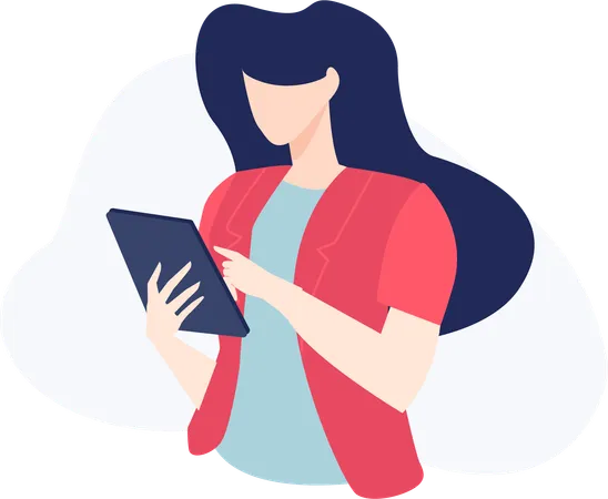 Woman using tablet  Illustration